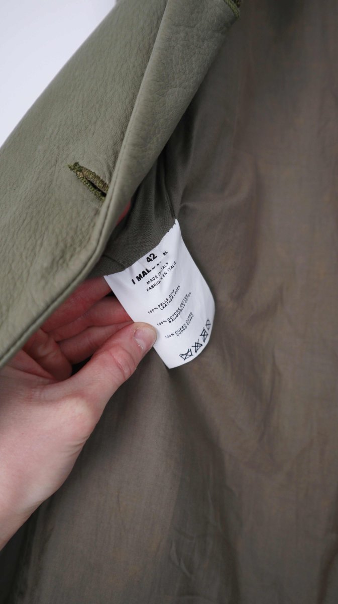 Opifix Jacke Lederjacke 36 S I Maestri Olivgrün Leder Hellgrün – Bild 8